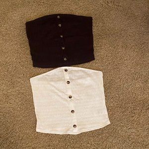 American Eagle white and black tube tops